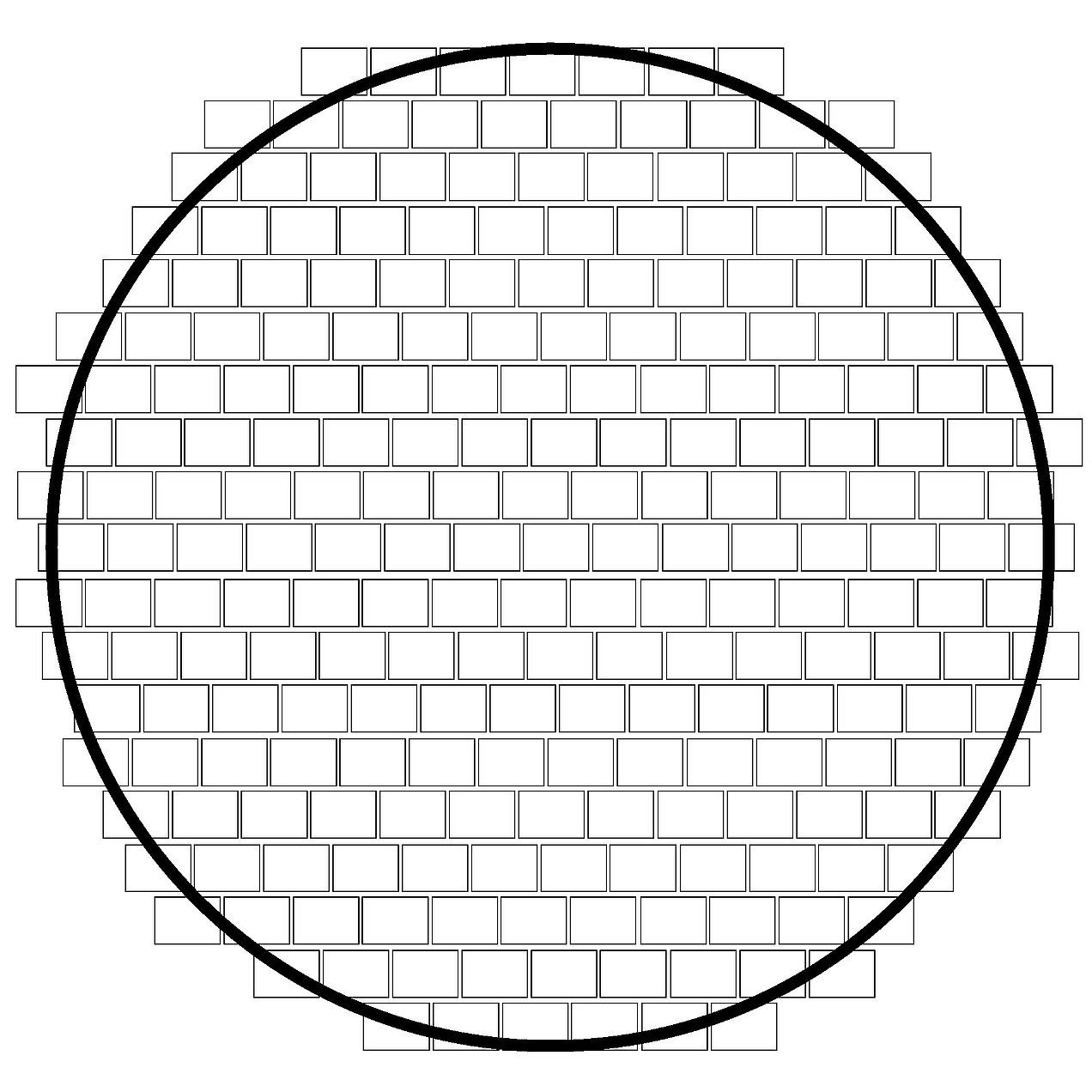 Vista superior de un círculo para hacer cuerda: las planchas se colocan con una separación